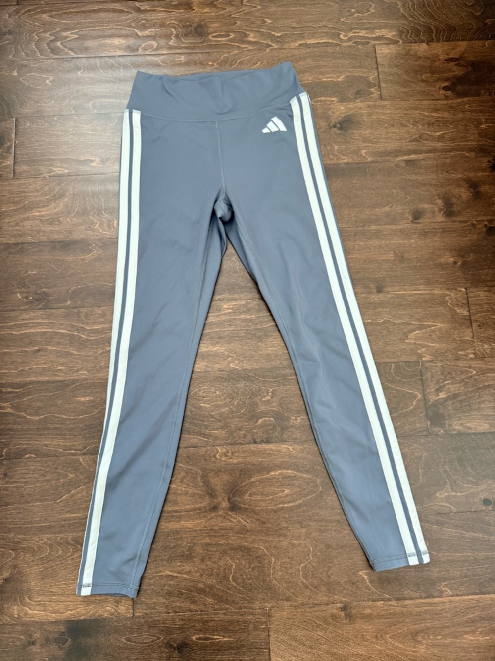 Adidas ClimaCool Gray Leggings with White Stripes